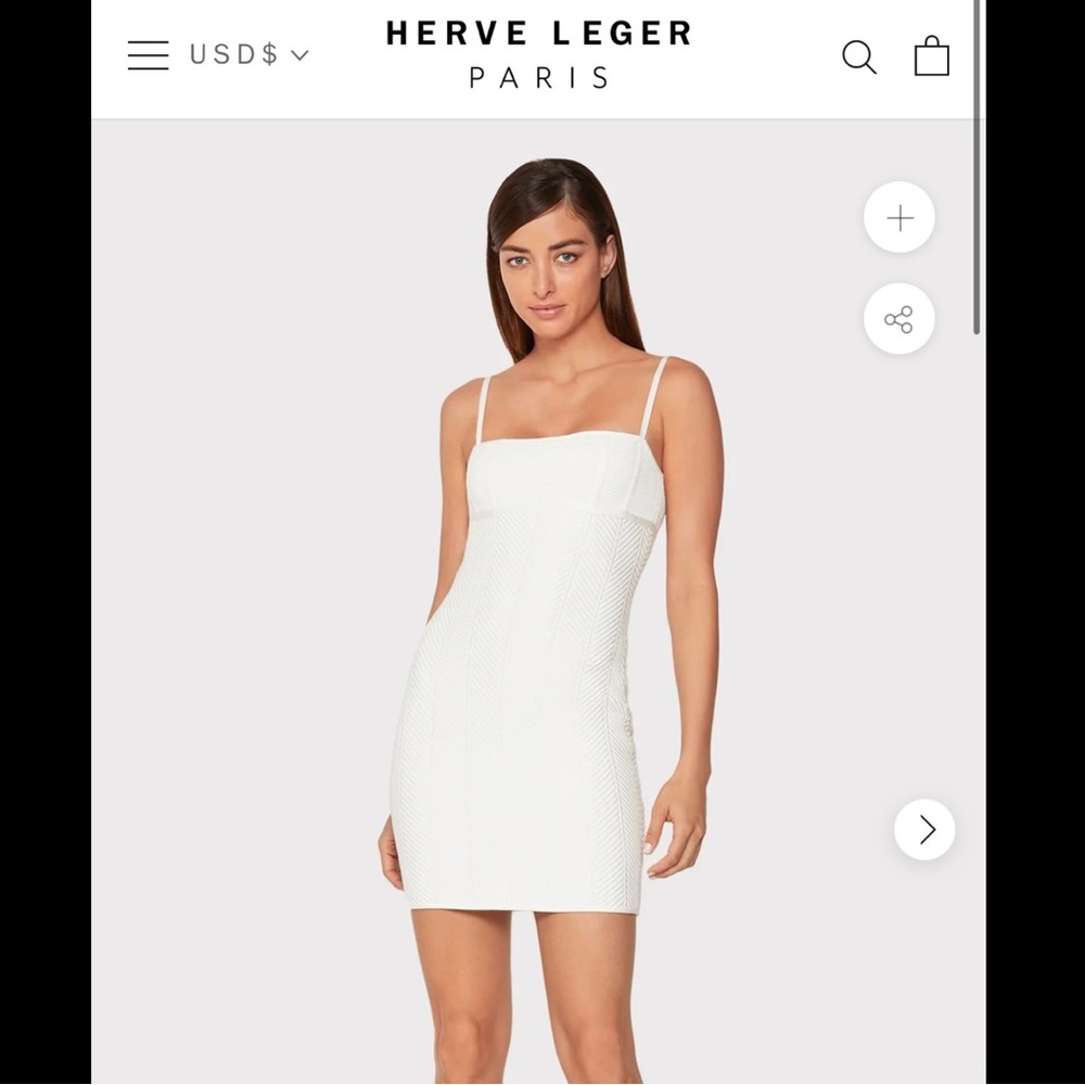 Herve Leger White Bandage Mini Dress